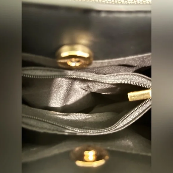 AOTA ELENA Black Croc-Embossed Vegan Bucket Bag - Picture 5 of 5